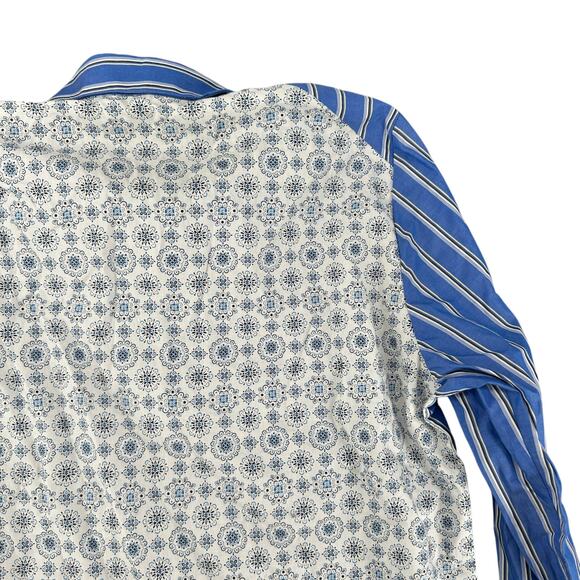 Harvey Faircloth Women's Button Down Boyfriend Shirt Striped Paisley Size 6 Boho - Picture 5 of 6